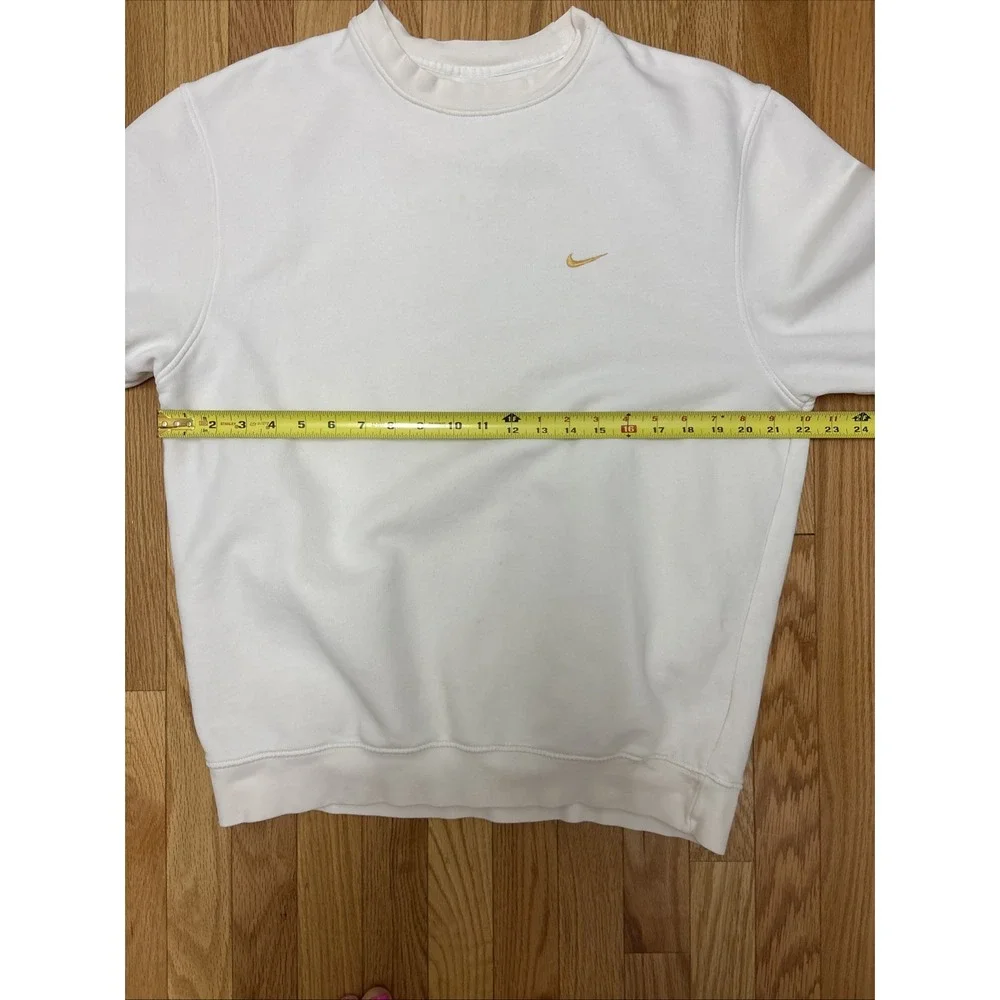 Vtg Nike White Tag 90's Men's‎ Size XL White Yellow Check Swoosh Sweatshirt USA